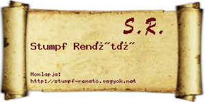 Stumpf Renátó névjegykártya